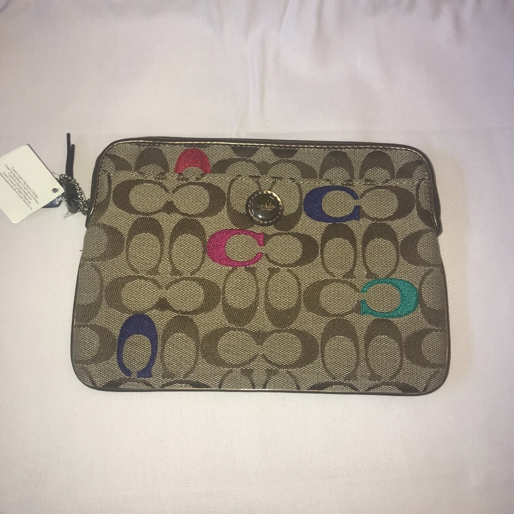 NWT Coach Clutch with Colored C Accent